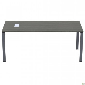 Стол руководителя с фрезеровкой под розетку М203 SIG-119R (2000х800х750мм) Черный графит 60х30мм. Вя