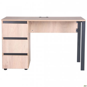 Стол компьютерный Pluto ST L (1380х600х750) Дуб Эндгрейн/Черный графит