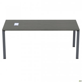 Стол руководителя с фрезеровкой под розетку М203 SIG-119R (1587х800х750мм) Черный графит 60х30мм. Вя