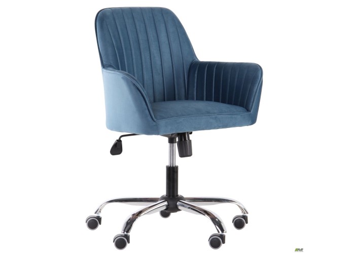  Кресло Аспен хром ткань Flox 85 синий со штрихкодом EAN  1 — купить в PORTES.UA