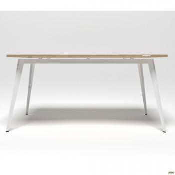 Стол Delta DL-106 (1590х800х750мм) Блэквуд Ячменный/Каркас белый