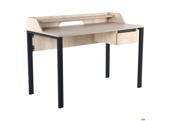  Стол компьютерный Pluto Top SH (1380х600х750) Дуб Эндгрейн/Черный графит  1 — купить в PORTES.UA