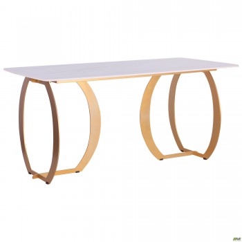 Стол обеденный Alexis gold/ceramics Lasa bianco