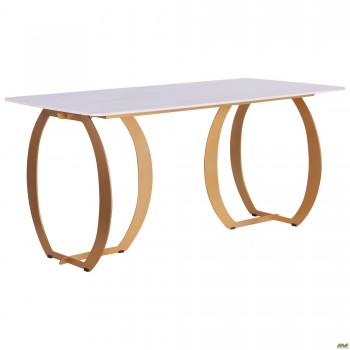 Стол обеденный Alexis gold/ceramics Lasa bianco