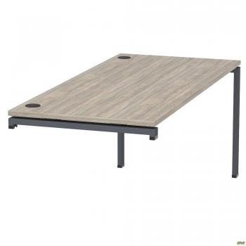 Стол руководителя SIG-120 (1587х800х750мм) Черный графит 60х30мм. Вяз Либерти Дымчатый