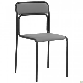 Стул Аскона черный Кожзам серый