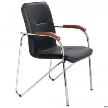 Стул Самба хром орех Кожзам бежевый без канта