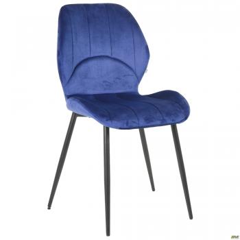 Стул Astra черный/ вельвет синий
