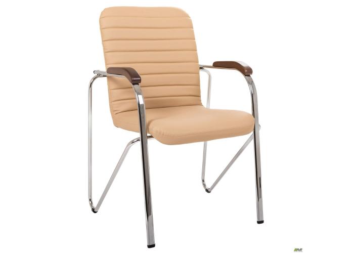  Стул Rumba хром орех Кожзам бежевый  1 — купить в PORTES.UA
