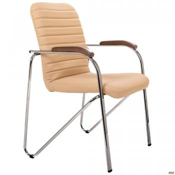 Стул Rumba хром орех Кожзам бежевый