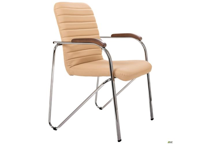  Стул Rumba хром орех Кожзам бежевый  2 — купить в PORTES.UA