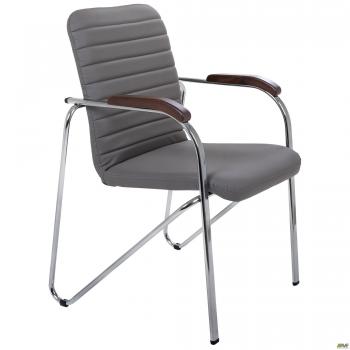 Стул Rumba хром орех Кожзам серый