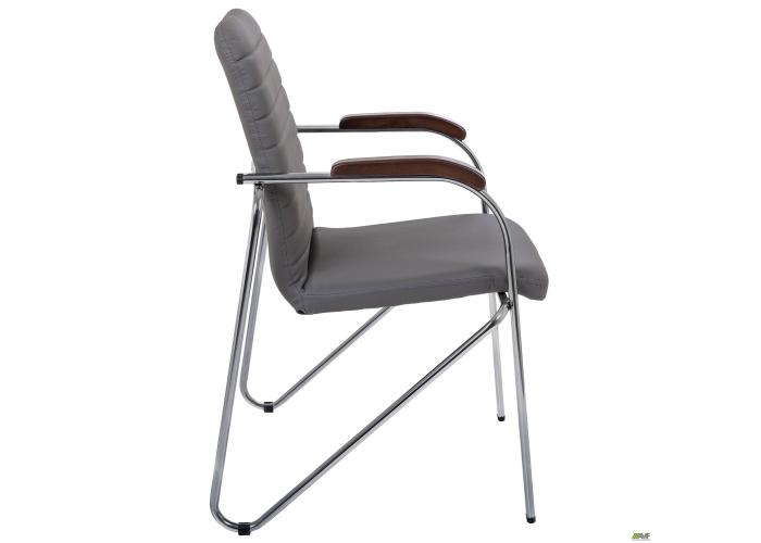  Стул Rumba хром орех Кожзам серый  3 — купить в PORTES.UA