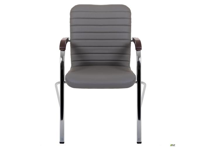  Стул Rumba хром орех Кожзам серый  4 — купить в PORTES.UA