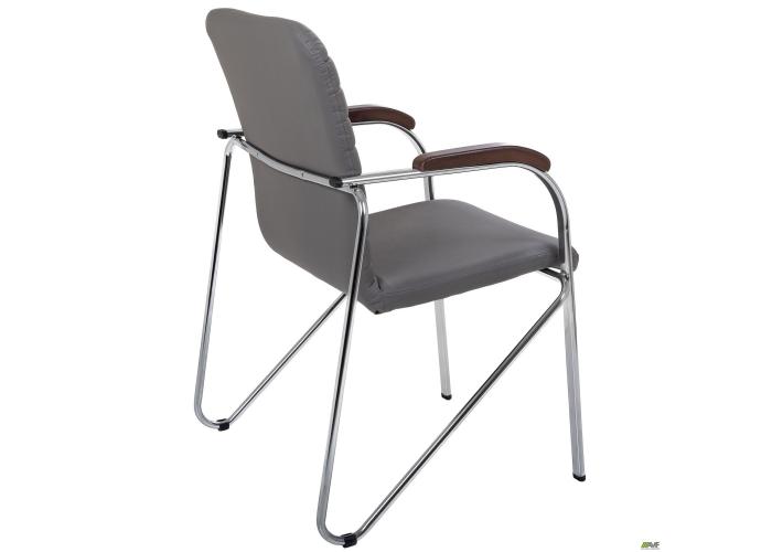  Стул Rumba хром орех Кожзам серый  5 — купить в PORTES.UA