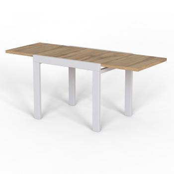 Стіл-Трансформер Kors Дуб Тахо білі ноги