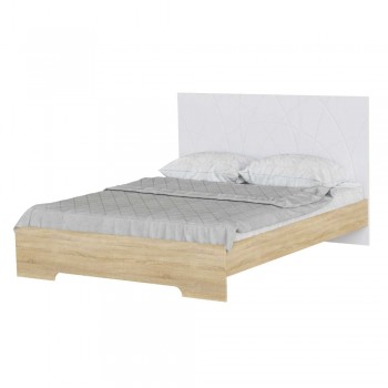 Кровать 1,6 Loretto с деревянным вкладом Дуб сонома + Белый супермат
