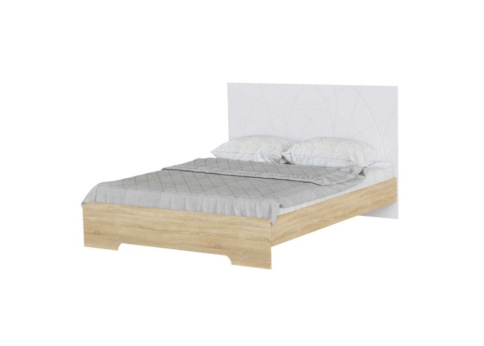  Ліжко 1,6 Loretto з дерев’яним вкладом Дуб сонома + Білий супермат  1 — замовити в PORTES.UA