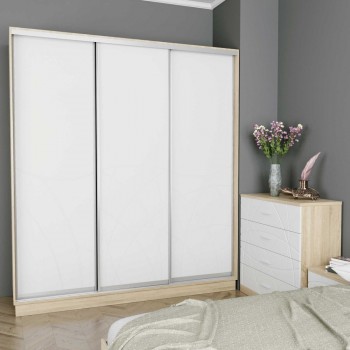 Шкаф купе Loretto Дуб сонома + Белый супермат