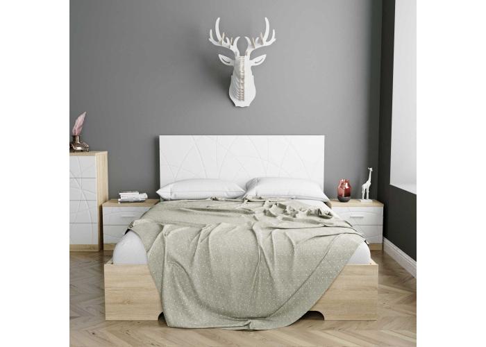  Кровать 1,6 Loretto из ГПМ Дуб сонома + Белый супермат  2 — купить в PORTES.UA