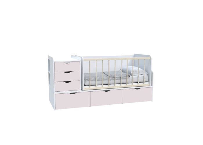  Ліжко дитяче - Трансформер 3в1 Binky ДС504A Аляска / Сакура  1 — замовити в PORTES.UA