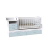 Кровать детская - Трансформер 3в1 Binky ДС043 Аляска / Голубая лагуна (решётка Белая)