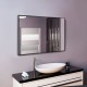 Черное настенное зеркало Alum black в алюминиевой раме для ванной комнаты