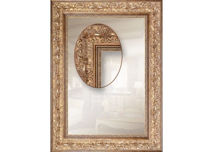  Зеркало настенное в золотой, широкой раме Rome Gold  1 — купить в PORTES.UA