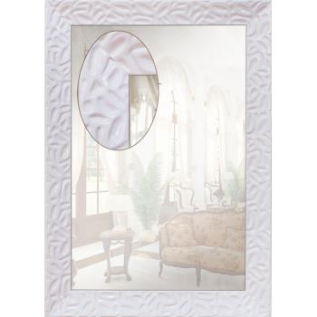 Зеркало настенное в блестящей белой раме