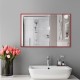 Настенное зеркало Alum Red для ванной в красном цвете.