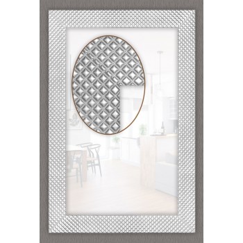 Зеркало настенное в багетной раме алюминий