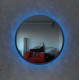 Черное настенное круглое зеркало ЗЛ-2 с Led подсветкой
