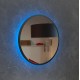 Черное настенное круглое зеркало ЗЛ-2 с Led подсветкой