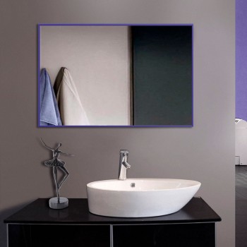 Сиреневое настенное зеркало в раме для ванной, алюминий