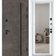 Входная дверь квартирного типа Термо Ультра мод. №546/607-зеркало рокси антрацит серый/белая шагрель
