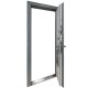 Дверь входная квартирного типа Ультра мод. №557/607 зеркало (пепельный металлик/серый шифер)