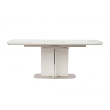 Стол раскладной стекло + мдф Albury (Олбери) 160-200 см белый