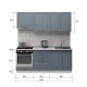 Комплектная кухня с Лазурная 2.0 с фасадами МДФ — длина 2000 мм.