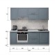 Комплектная кухня с Лазурная 2.2 с фасадами МДФ — длина 2200 мм.