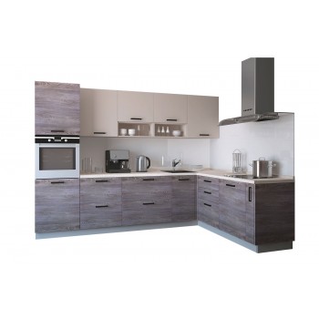 Модульная кухня Дум дымчатый & Крем 2800х1400мм.