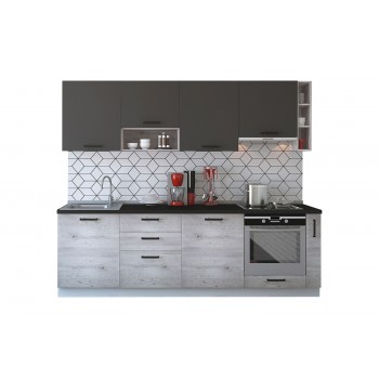 Модульная кухня Дуб полярный & Серый пепел 2550 мм.