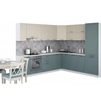 Модульная кухня Слоновая кость 2200х2100мм. (дуб природный) 