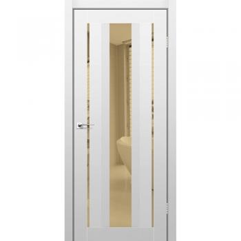 Двери в кухню AL-02 super PET аляска (бронзовое зеркало)