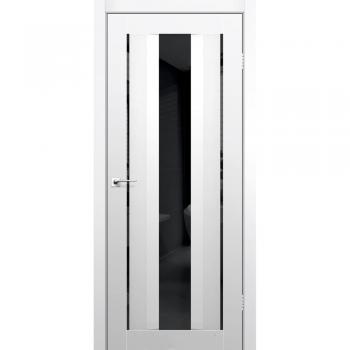 Дверь на кухню AL-02 super PET аляска (черное зеркало)