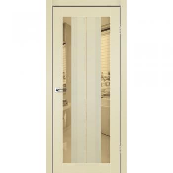 Дверь в кухню AL-01 super PET магнолия (бронзовое зеркало)