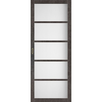 Міжкімнатні двері купе BL-02 Лофт бетон, скло сатин