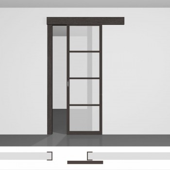 Розсувні двері у вітальню P01 • дверне полотно вздовж стіни