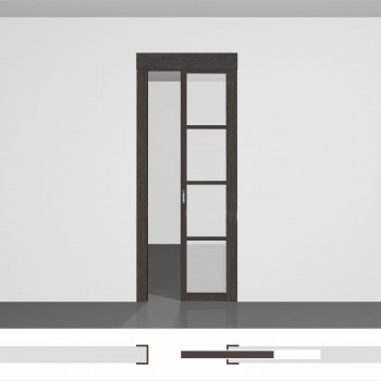 Розсувні двері в гардеробну P01.2 • полотно приховане в стіну