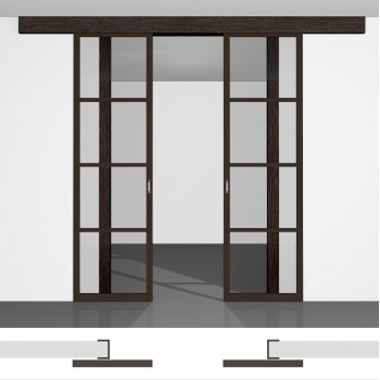 Роздвижні скляні двері P01.1 подвійний комплект • висота до 2430 • розсуваються вздовж стіни