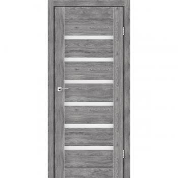 Серые деревянные двери MILAN стекло сатин